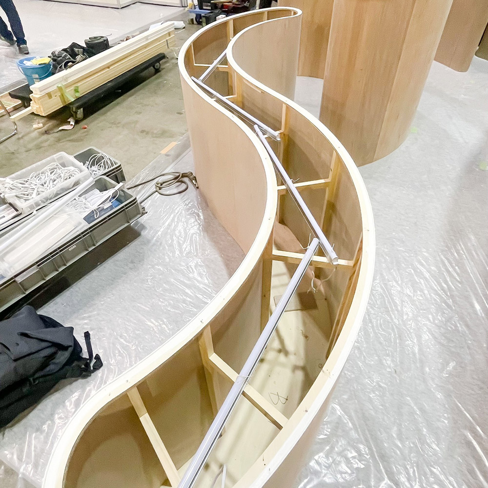 ハナブサの木工ブース施工